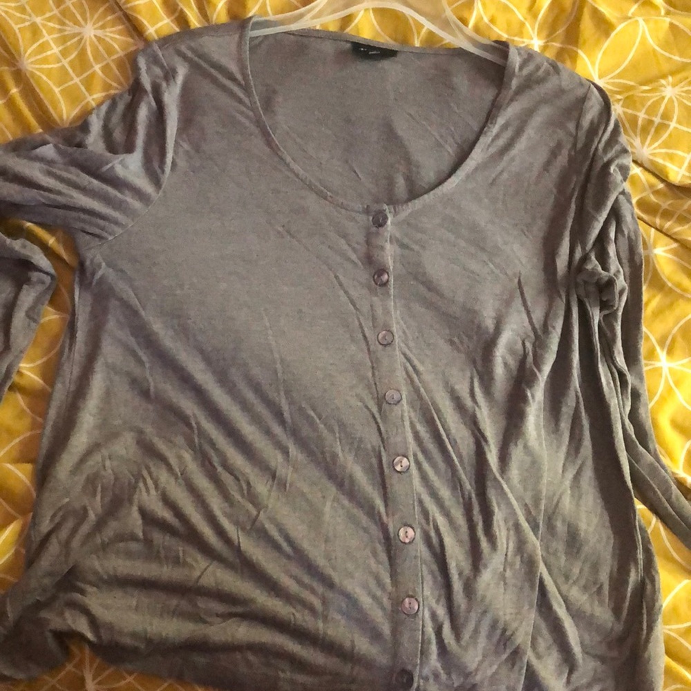 Gray light button up